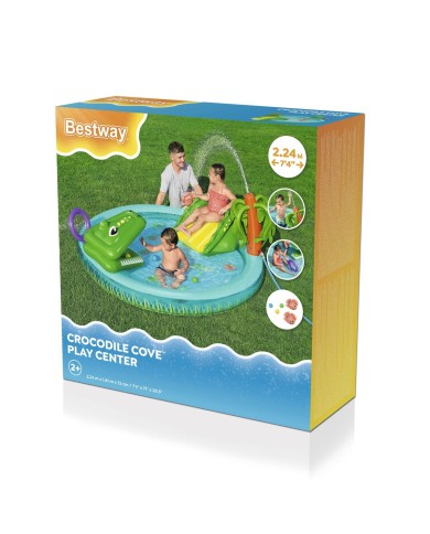 Bestway Piscina Gonfiabile Parco Giochi Coccodrillo 224x181x72 cm +2 Anni 53166