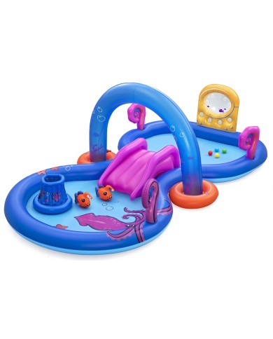 Bestway Piscina Gonfiabile Parco Giochi Avventure Mare 330x188x117 cm +2 Anni 53167