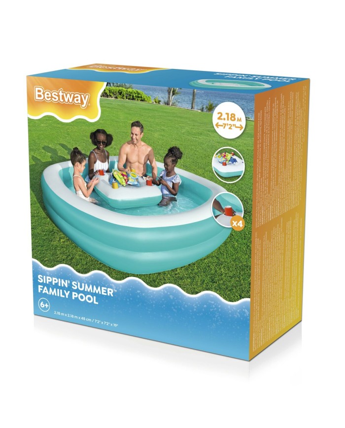 Bestway Piscina Gonfiabile Bambini 2 Camere Family 218x218x48 cm +6 Anni 54446 Bestway Piscina Gonfiabile Bambini 2 Camere Family 218x218x48 cm +6 Anni 54446