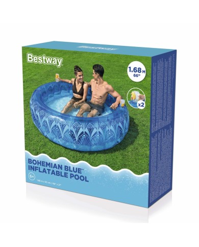 Bestway Piscina Gonfiabile Extra Resistente Blu Bohemio 168x53 cm +6 Anni 54479