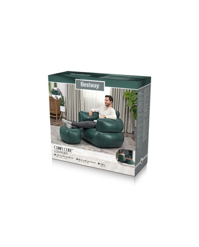 Bestway Sillon Gonfiabile con Reposapiedi Colore Assortito 107x99x80/48x48x36 cm