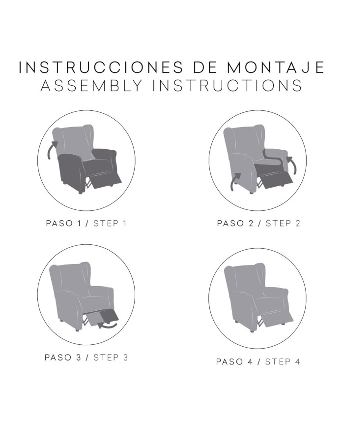 Copridivano poltrona con gambe separate Eysa ULISES Bianco 90 x 100 x 75 cm