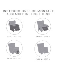 Copridivano poltrona con gambe separate Eysa ULISES Bianco 90 x 100 x 75 cm