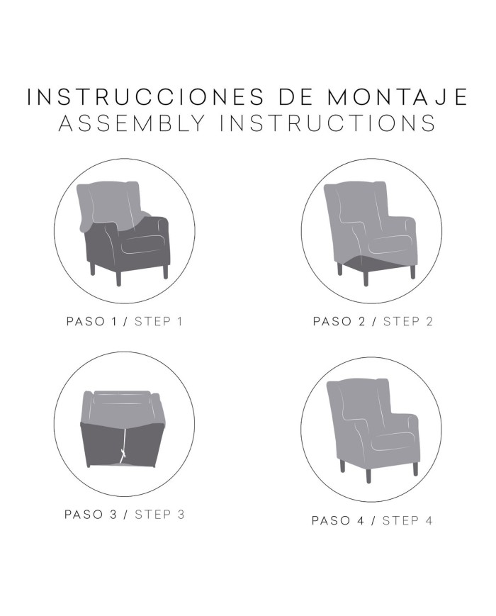 Copridivano poltrona con ali Eysa ULISES Bianco 80 x 100 x 90 cm