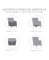 Copridivano poltrona con ali Eysa ULISES Bianco 80 x 100 x 90 cm