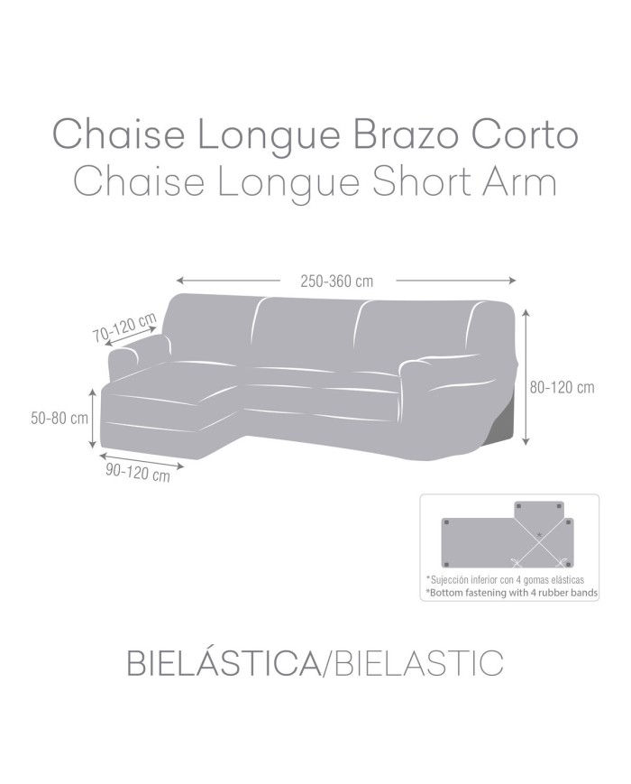 Rivestimento per chaise longue a braccio corto sinistra Eysa ROC Grigio chiaro 120 x 120 x 360 cm Rivestimento per chaise longue a braccio corto sinistra Eysa ROC Grigio chiaro 120 x 120 x 360 cm