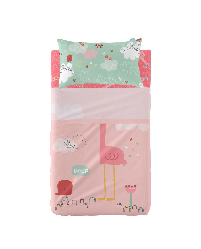 Set di Lenzuola HappyFriday Moshi Moshi Hola Multicolore Culla Neonato 2 Pezzi Set di Lenzuola HappyFriday Moshi Moshi Hola Multicolore Culla Neonato 2 Pezzi