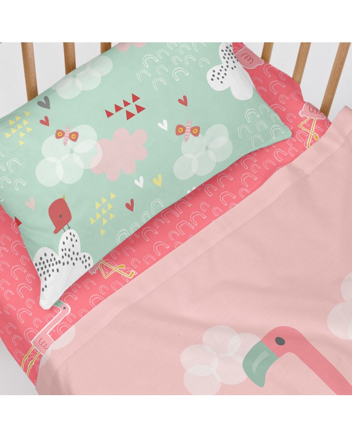 Set di Lenzuola HappyFriday Moshi Moshi Hola Multicolore Culla Neonato 2 Pezzi Set di Lenzuola HappyFriday Moshi Moshi Hola Multicolore Culla Neonato 2 Pezzi