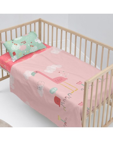 Set di Lenzuola HappyFriday Moshi Moshi Hola Multicolore Culla Neonato 2 Pezzi Set di Lenzuola HappyFriday Moshi Moshi Hola Multicolore Culla Neonato 2 Pezzi