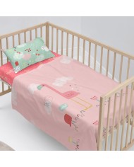 Set di Lenzuola HappyFriday Moshi Moshi Hola Multicolore Culla Neonato 2 Pezzi Set di Lenzuola HappyFriday Moshi Moshi Hola Multicolore Culla Neonato 2 Pezzi