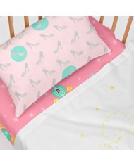 Lenzuolo con angoli HappyFriday MR FOX Multicolore Rosa 70 x 140 x 14 cm Lenzuolo con angoli HappyFriday MR FOX Multicolore Rosa 70 x 140 x 14 cm