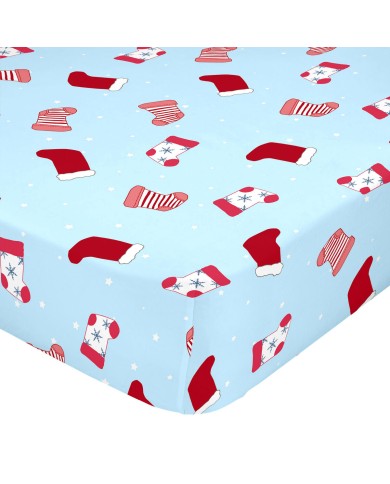 Lenzuolo con angoli HappyFriday XMAS Azzurro Multicolore 60 x 120 x 14 cm Lenzuolo con angoli HappyFriday XMAS Azzurro Multicolore 60 x 120 x 14 cm