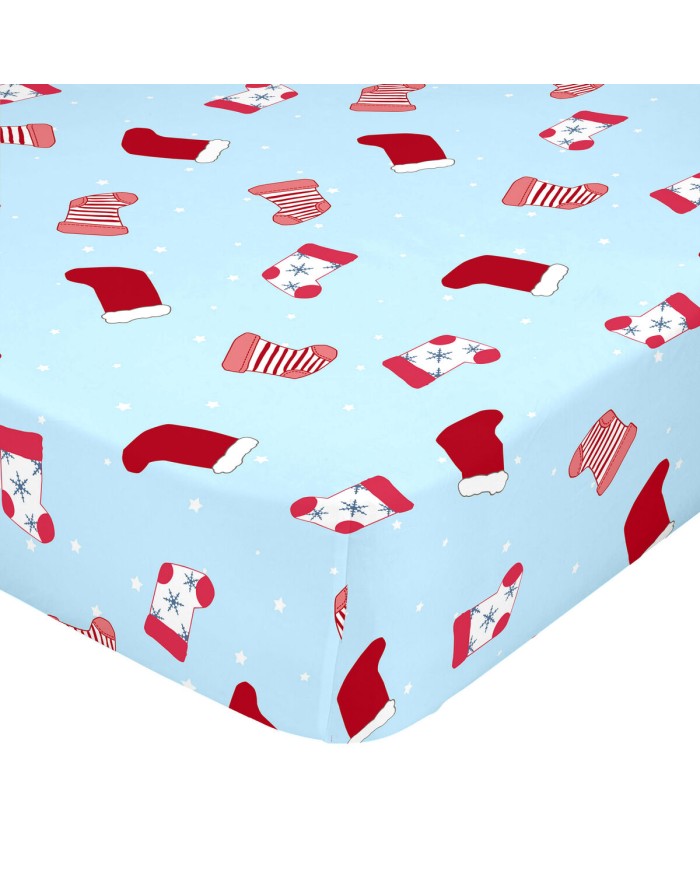 Lenzuolo con angoli HappyFriday XMAS Azzurro Multicolore 60 x 120 x 14 cm Lenzuolo con angoli HappyFriday XMAS Azzurro Multicolore 60 x 120 x 14 cm