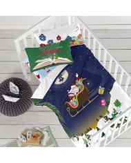 Lenzuolo con angoli HappyFriday XMAS Azzurro Multicolore 60 x 120 x 14 cm Lenzuolo con angoli HappyFriday XMAS Azzurro Multicolore 60 x 120 x 14 cm