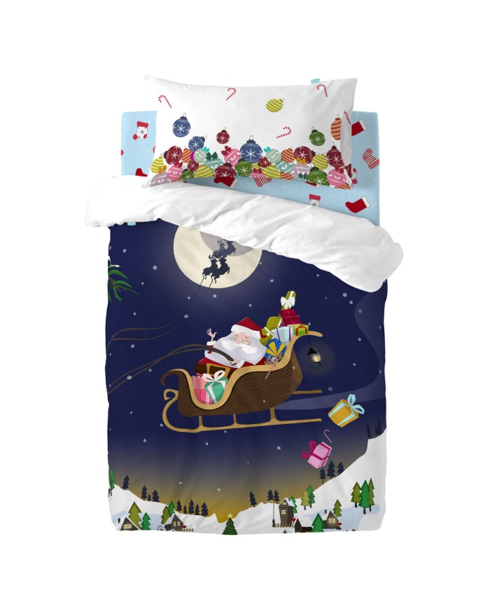 Lenzuolo con angoli HappyFriday XMAS Azzurro Multicolore 60 x 120 x 14 cm Lenzuolo con angoli HappyFriday XMAS Azzurro Multicolore 60 x 120 x 14 cm