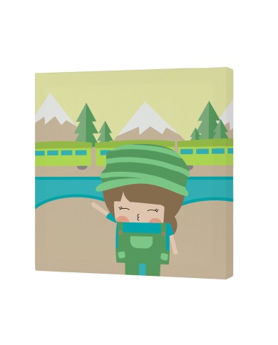 Tela HappyFriday Happynois Train Multicolore 27 x 27 cm Tela HappyFriday Happynois Train Multicolore 27 x 27 cm