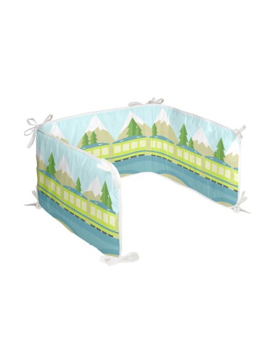 Paracolpi per culla HappyFriday Happynois Train Multicolore 210 x 40 cm Paracolpi per culla HappyFriday Happynois Train Multicolore 210 x 40 cm