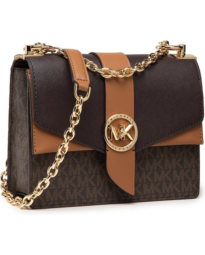 Borsa a Tracolla Michael Kors GREENWICH Marrone 21 x 17 x 7 cm Borsa a Tracolla Michael Kors GREENWICH Marrone 21 x 17 x 7 cm