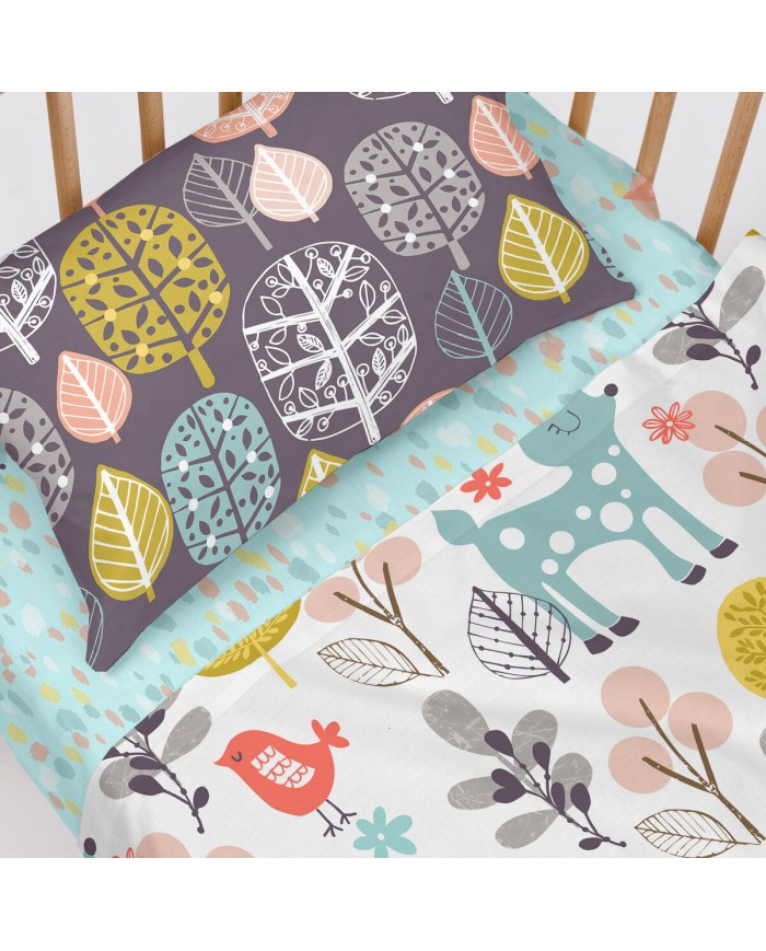 Lenzuolo con angoli HappyFriday MOSHI MOSHI Azzurro Multicolore 60 x 120 x 14 cm Lenzuolo con angoli HappyFriday MOSHI MOSHI Azzurro Multicolore 60 x 120 x 14 cm