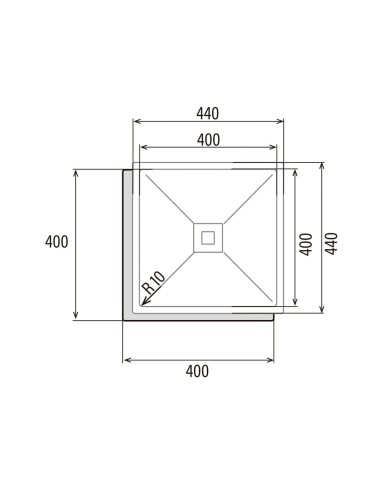 Lavello a Una Vasca Cata CB4040R10 Acciaio Lavello a Una Vasca Cata CB4040R10 Acciaio