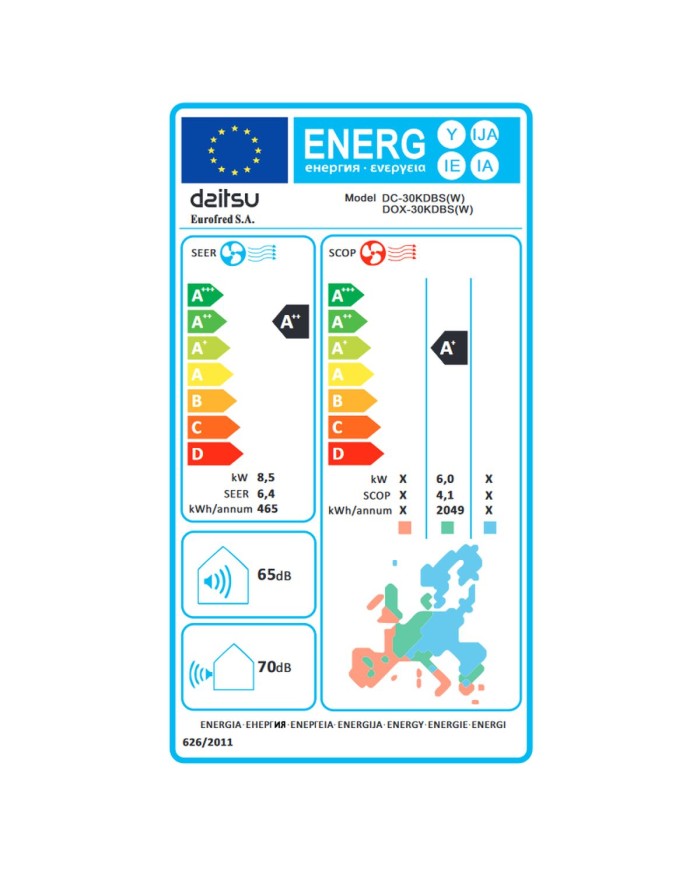 Condizionatore Canalizzato Daitsu ACD30KDBS A+ A++ 2500 W 2250 W
