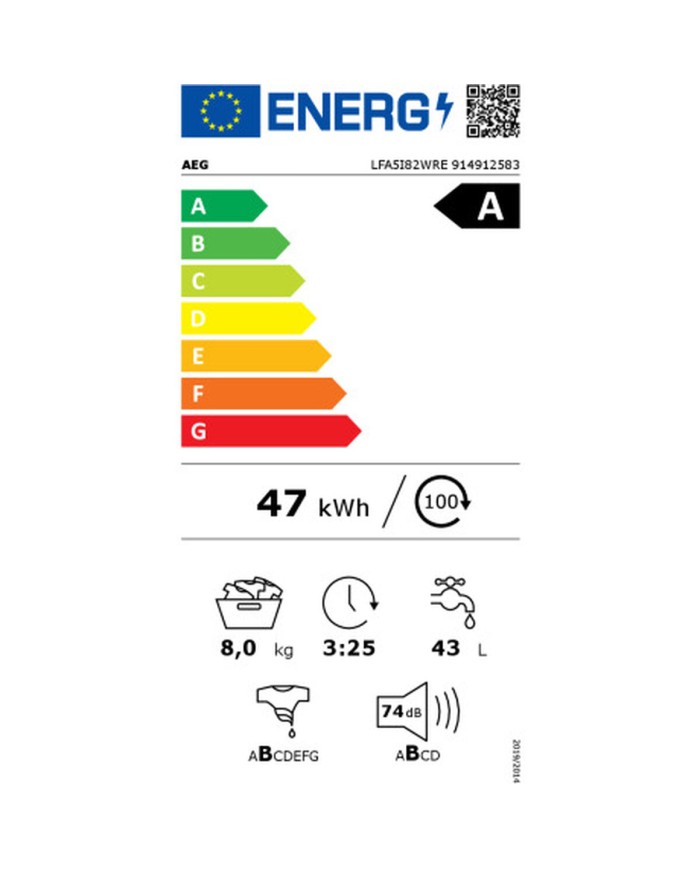 Lavatrice AEG LFA5I82WRE 59,6 cm 1200 rpm 8 kg