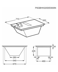 Piano Cottura ad Induzione Electrolux TCH74B01FB 71 cm 3200 W 7350 W Piano Cottura ad Induzione Electrolux TCH74B01FB 71 cm 3200 W 7350 W