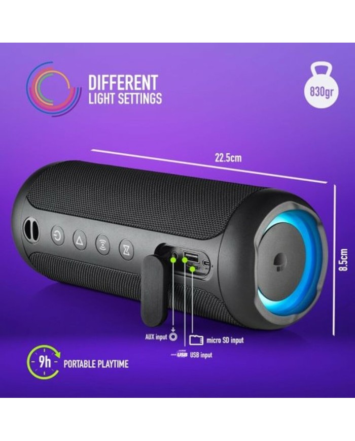 Altoparlante Bluetooth Portatile NGS ROLLERFURIA3BLACK Nero 60 W Altoparlante Bluetooth Portatile NGS ROLLERFURIA3BLACK Nero 60 W