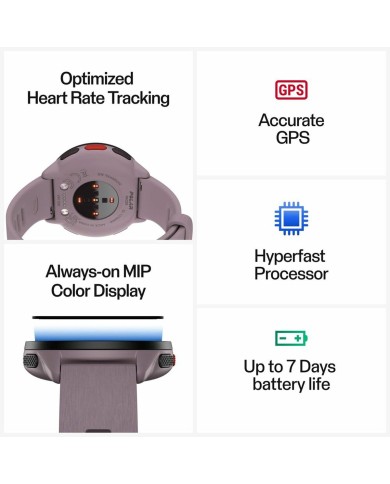 Smartwatch con Podometro Running Polar Viola 1,2"