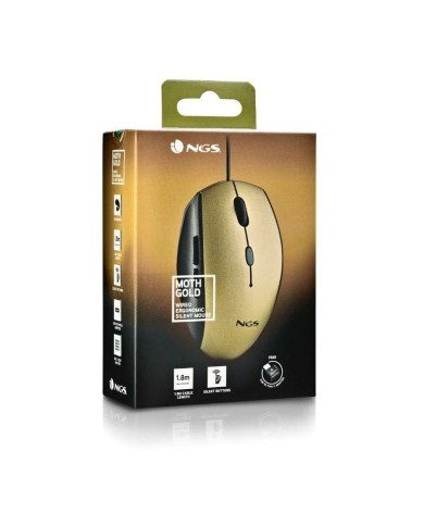 Mouse NGS MOTHGOLD 1600 dpi Dorato (1 Unità)