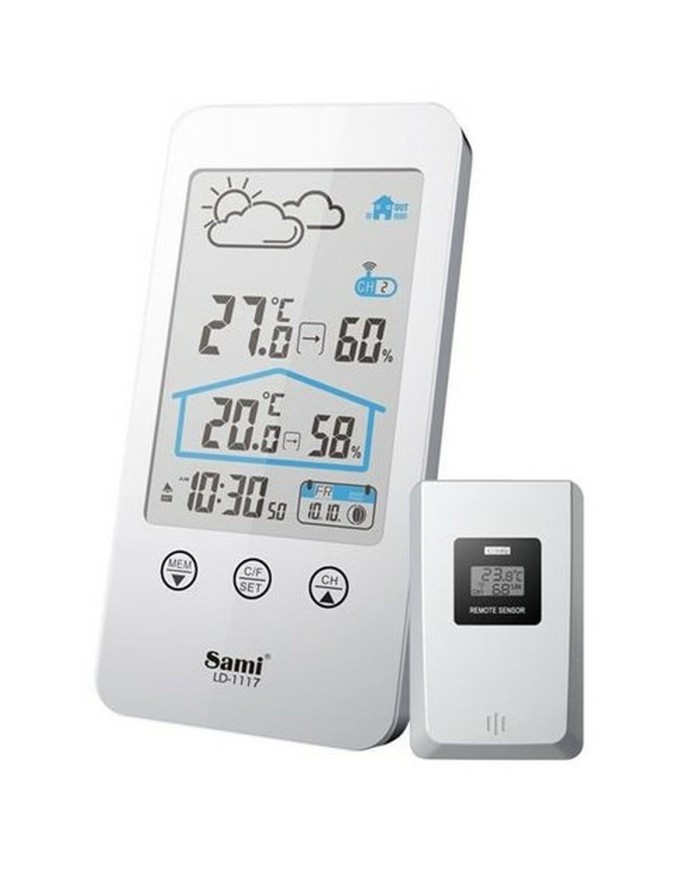Stazione Meteorologica Multifunzione SAMI LD-1117 Argentato Stazione Meteorologica Multifunzione SAMI LD-1117 Argentato