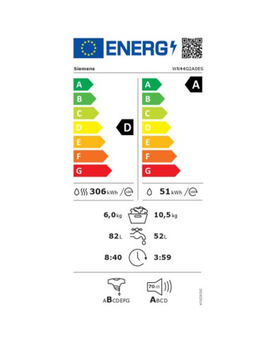 Lavatrice - Asciugatrice Siemens AG WN44G2A0ES 1400 rpm 10 kg 6 Kg Lavatrice - Asciugatrice Siemens AG WN44G2A0ES 1400 rpm 10 kg 6 Kg