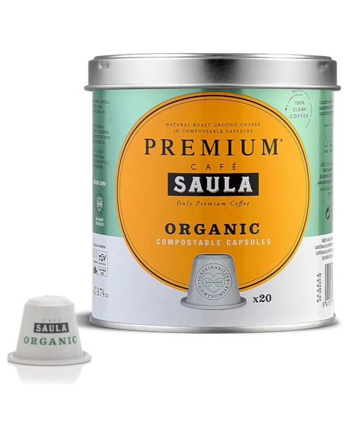 Capsule di Caffè con Contenitore Saula COMPOSTABLE ECOLOGICO (20 Unità)