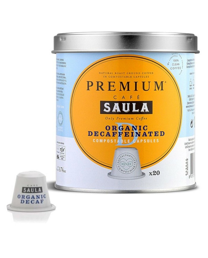 Capsule di Caffè con Contenitore Saula COMPOSTABLE ORG.DECAF