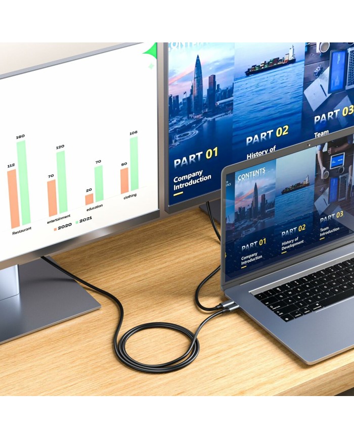 Cavo USB-C con HDMI Silver HT LOGAN Nero