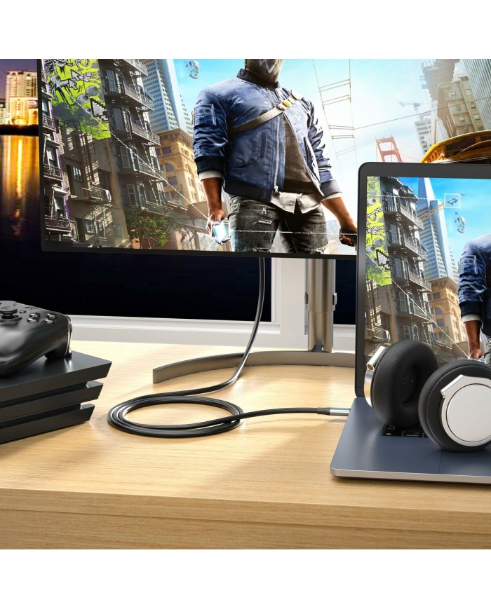 Cavo USB-C con HDMI Silver HT LOGAN Nero