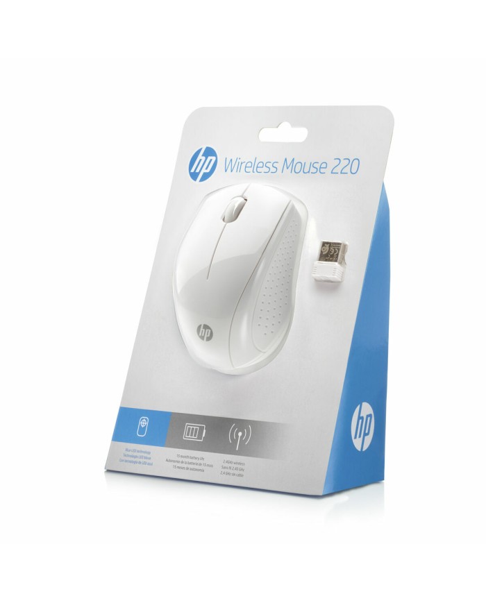 Mouse senza Fili HP 220 Bianco 1600 dpi Mouse senza Fili HP 220 Bianco 1600 dpi