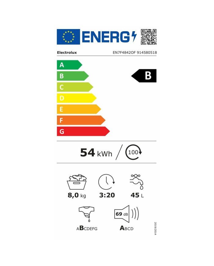 Lavatrice Electrolux EN7F4842OF 59,6 cm 1400 rpm 8 kg Lavatrice Electrolux EN7F4842OF 59,6 cm 1400 rpm 8 kg
