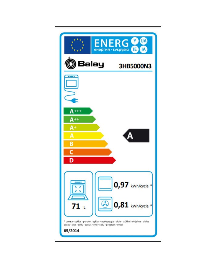 Forno Balay 3HB5000N3 3400 W 71 L