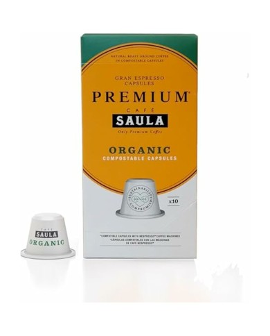 Capsule di Caffè con Contenitore Saula 30338181 Premium Organic 10Cap Zero Capsule di Caffè con Contenitore Saula 30338181 Premium Organic 10Cap Zero