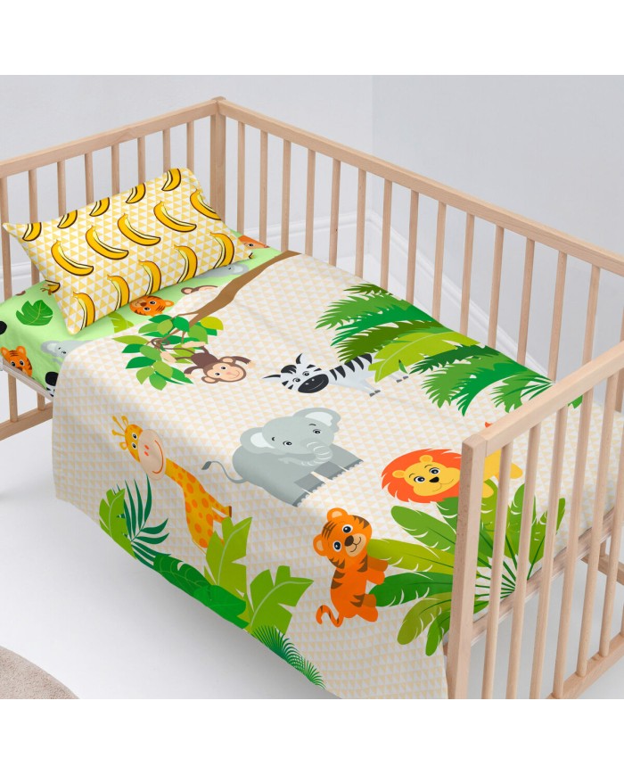 Set di Lenzuola HappyFriday Mr Fox Wild Multicolore Culla Neonato 2 Pezzi