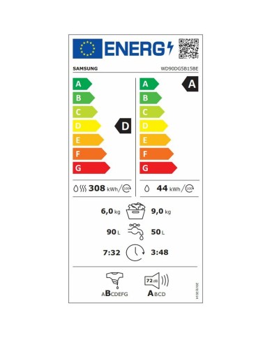 Lavatrice - Asciugatrice Samsung WD90DG5B15BEEC 1400 rpm 9 kg 6 Kg Lavatrice - Asciugatrice Samsung WD90DG5B15BEEC 1400 rpm 9 kg 6 Kg