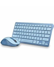 Tastiera e Mouse NGS FANTASYKITBLUE Qwerty in Spagnolo Azzurro Rosa
