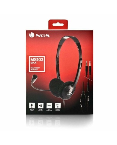 Auricolari con Microfono NGS MS103MAX Nero Auricolari con Microfono NGS MS103MAX Nero