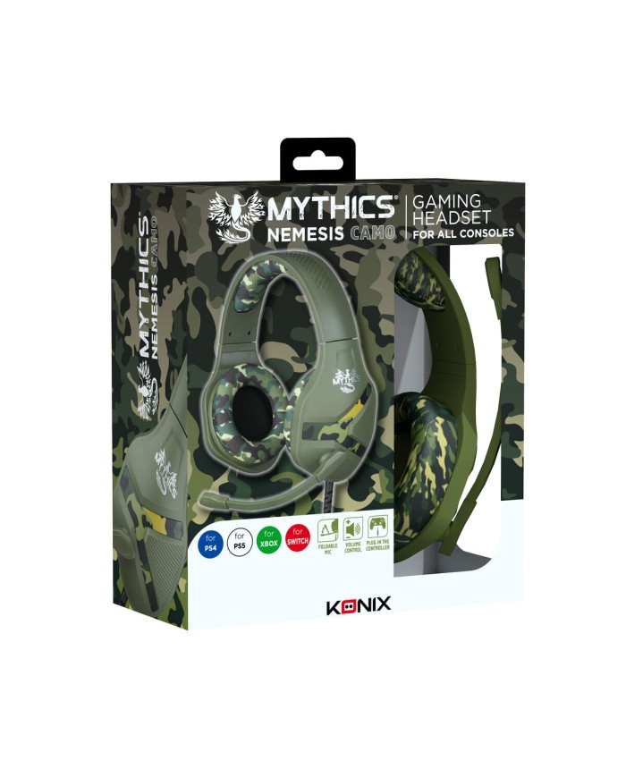 Auricolari con Microfono KONIX KX MY UNIV NEMESIS CAMO Nero Multicolore Auricolari con Microfono KONIX KX MY UNIV NEMESIS CAMO Nero Multicolore