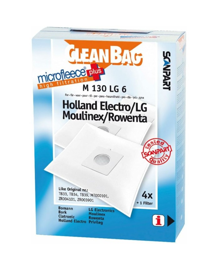 Sacchetto di Ricambio per Aspirapolvere Scanpart M 130 LG 6 LG 4UD Sacchetto di Ricambio per Aspirapolvere Scanpart M 130 LG 6 LG 4UD
