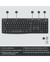 Tastiera e Mouse Wireless Logitech MK295 Nero Qwerty in Spagnolo Tastiera e Mouse Wireless Logitech MK295 Nero Qwerty in Spagnolo