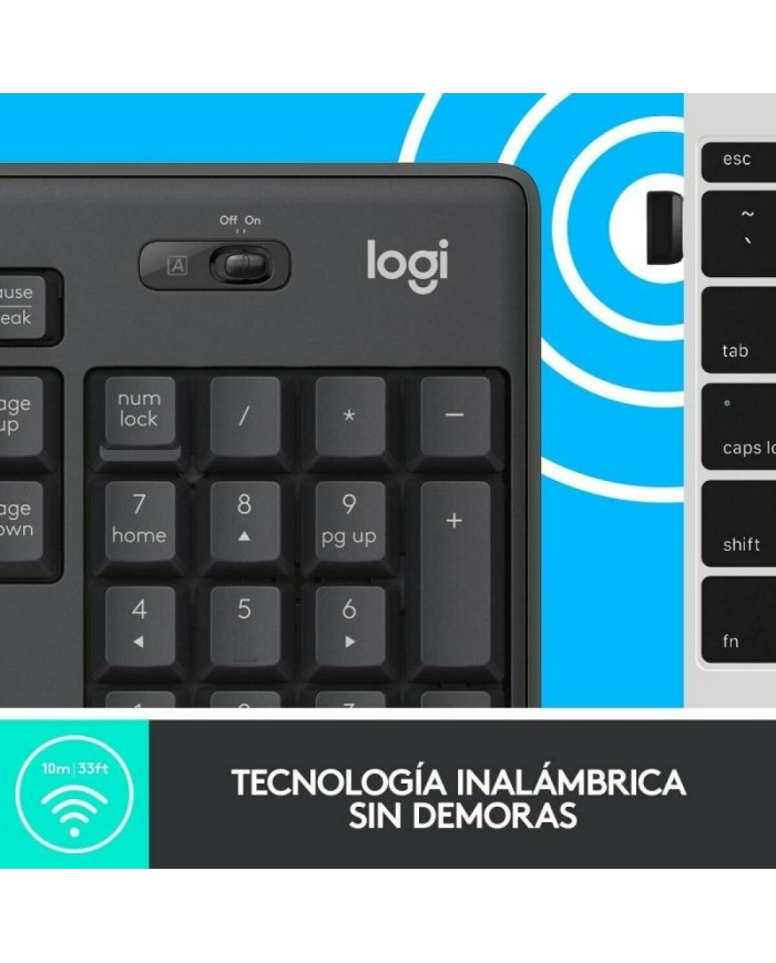 Tastiera e Mouse Wireless Logitech MK295 Nero Qwerty in Spagnolo Tastiera e Mouse Wireless Logitech MK295 Nero Qwerty in Spagnolo