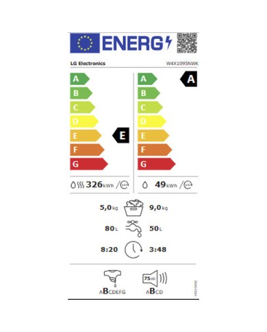 Lavatrice - Asciugatrice LG W4X1095NWK 5 kg 9 kg Lavatrice - Asciugatrice LG W4X1095NWK 5 kg 9 kg