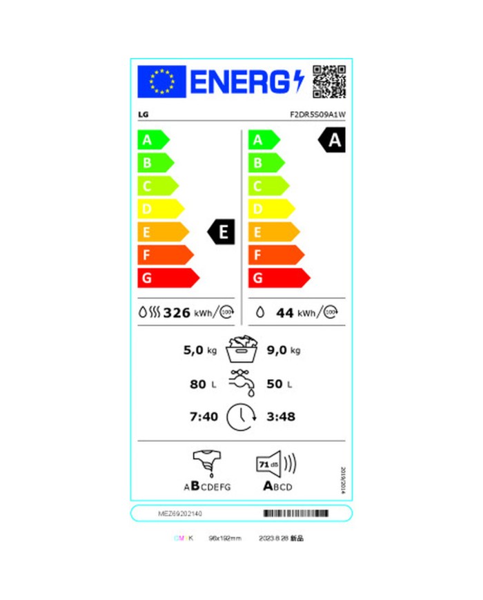 Lavatrice - Asciugatrice LG F2DR5S09A1W 5 kg 1200 rpm Lavatrice - Asciugatrice LG F2DR5S09A1W 5 kg 1200 rpm